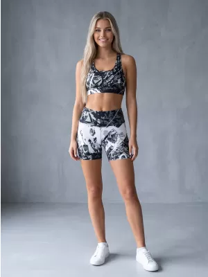 Dámske krátke legíny premium ALTISPORT VOJ/ALW018LEG03 ČIERNOBIELA