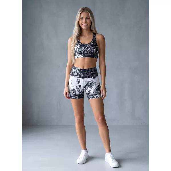  Dámske krátke legíny premium ALTISPORT VOJ/ALW018LEG03 ČIERNOBIELA 