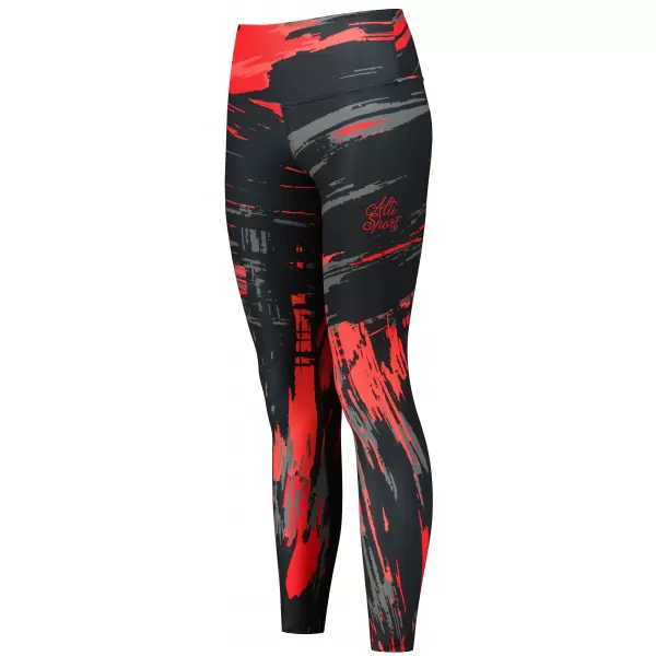  Dámske dlhé legíny premium ALTISPORT VOJ/ALW010LEG01 ČIERNOČERVENÁ 