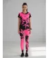 Dámske dlhé legíny premium ALTISPORT VOJ/ALW012LEG01 ČIERNA/RUŽOVÁ FLUO