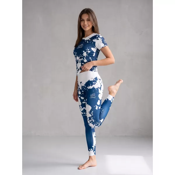  Dámske dlhé legíny premium ALTISPORT VOJ/ALW012LEG01 BIELA/MODRÁ 