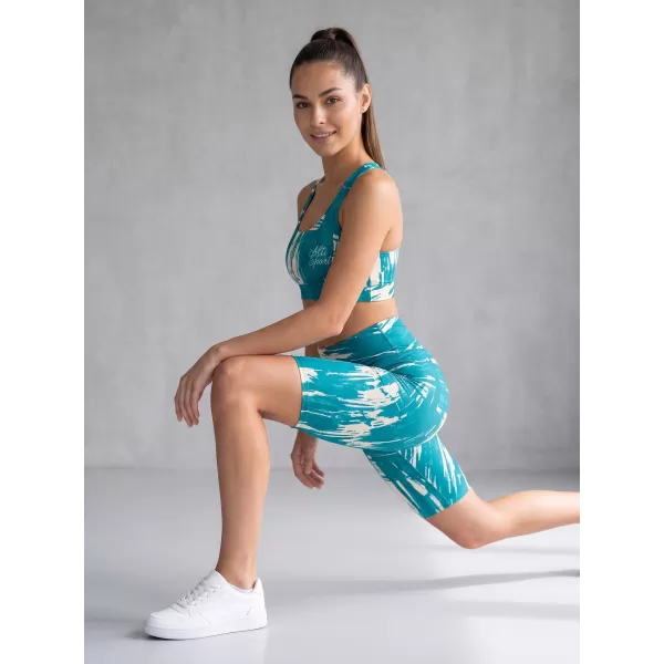  Dámské legíny nad kolena premium ALTISPORT VOJ/ALW010LEG02 PETROLEJOVÁ/HNĚDÁ 