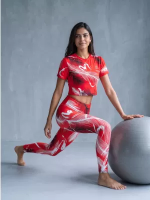 Dámske dlhé legíny premium ALTISPORT VOJ/ALW001LEG01 červená