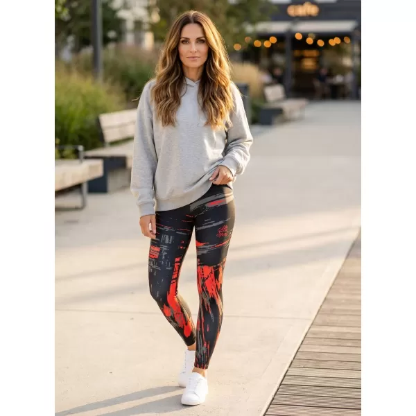  Dámske dlhé legíny premium ALTISPORT VOJ/ALW010LEG01 ČIERNOČERVENÁ 