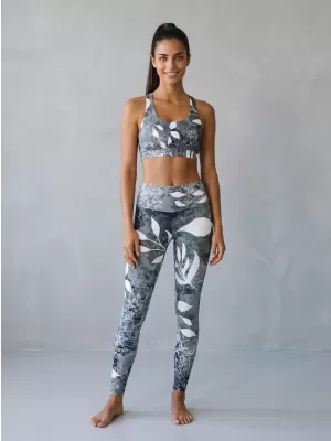 Dámske dlhé legíny premium ALTISPORT VOJ/ALW020LEG01 ČIERNOBIELA