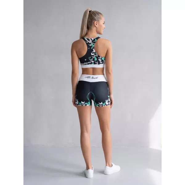 Dámske krátke prémiové legíny ALTISPORT VOJ/ALW022LEG03 ČIERNA/TYRKYSOVÁ 