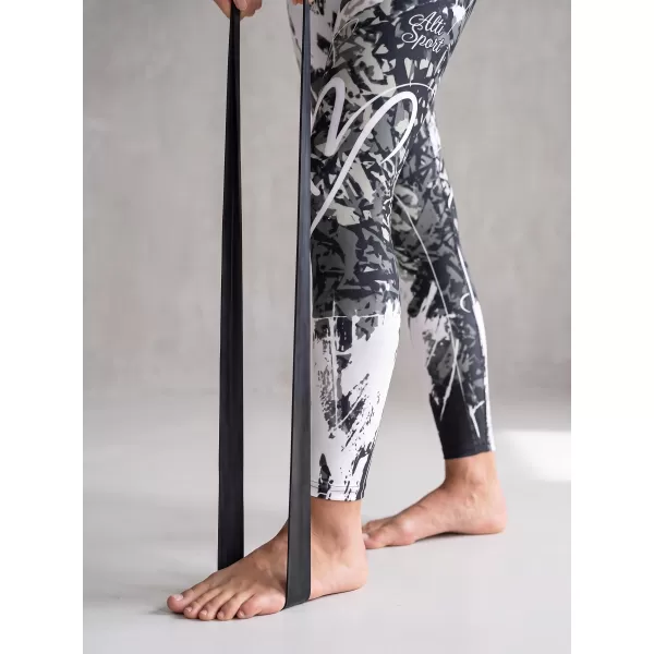  Dámske dlhé legíny premium ALTISPORT VOJ/ALW018LEG01 ČIERNOBIELA 