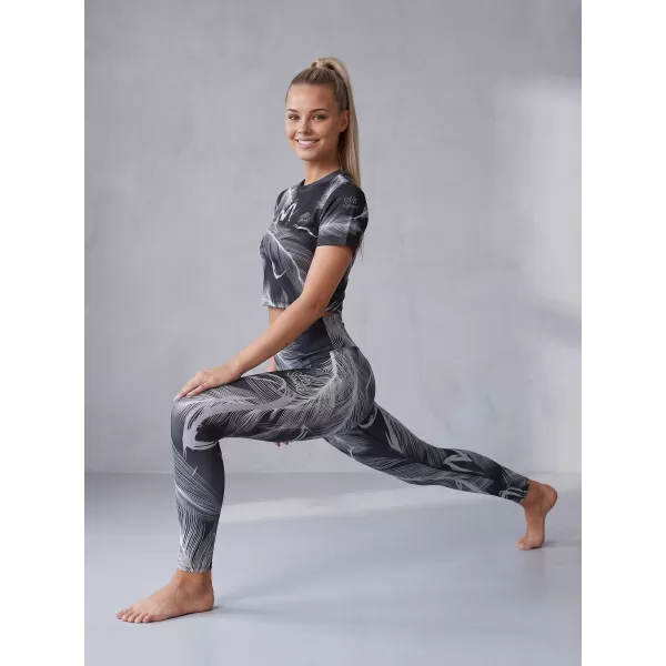  Dámske dlhé legíny premium ALTISPORT VOJ/ALW001LEG01 ČIERNA/ŠEDÁ 