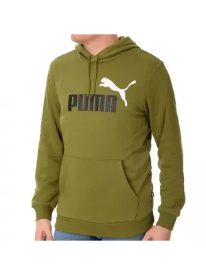 Pánska mikina PUMA ESS+ 2 COL BIG LOGO HOODIE 586765-35 GREEN