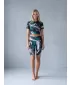 Dámske legíny nad kolená premium ALTISPORT VOJ/ALW001LEG02 ČIERNA/TYRKYSOVÁ