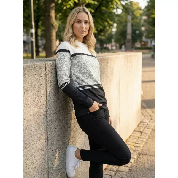  Dámska mikina premium ALTISPORT VOJ/ALW023MI01 ČIERNOBIELA 