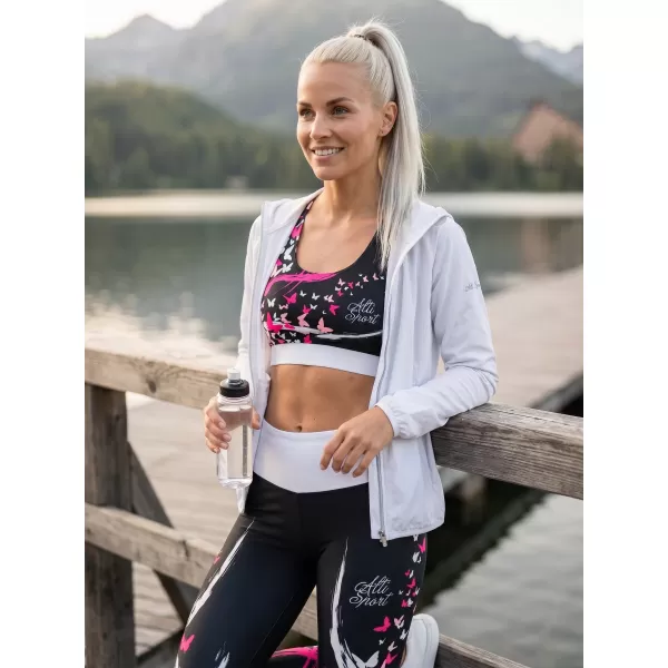  Dámska športová podprsenka premium ALTISPORT VOJ/ALW022POD01 ČERNORUŽOVÁ 