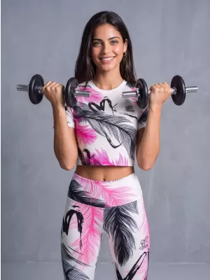 Dámske dlhé legíny premium ALTISPORT VOJ/ALW001LEG01 BIELORUŽOVÁ