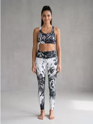 Dámske dlhé legíny premium ALTISPORT VOJ/ALW018LEG01 ČIERNOBIELA