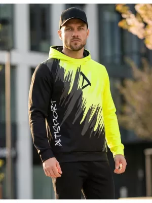 Pánska prémiová funkčná mikina ALTISPORT VOJ/ALM006MI01 ČIERNA A ŽLTÁ