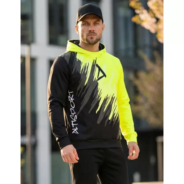  Pánska prémiová funkčná mikina ALTISPORT VOJ/ALM006MI01 ČIERNA A ŽLTÁ 