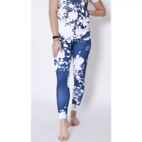  Dámske dlhé legíny premium ALTISPORT VOJ/ALW012LEG01 BIELA/MODRÁ 
