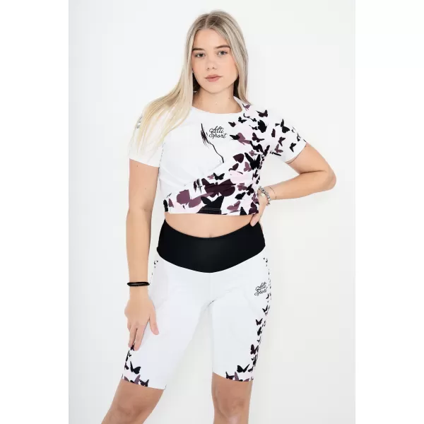  Dámské legíny nad kolena premium ALTISPORT VOJ/ALW022LEG02 BÍLÁ 
