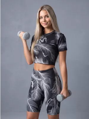 Dámske legíny nad kolená premium ALTISPORT VOJ/ALW001LEG02 ČIERNA/ŠEDÁ