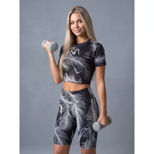  Dámske legíny nad kolená premium ALTISPORT VOJ/ALW001LEG02 ČIERNA/ŠEDÁ 