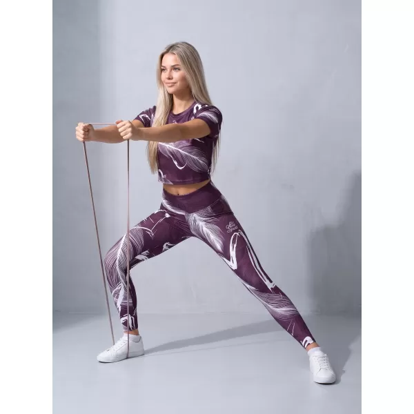  Dámske dlhé legíny premium ALTISPORT VOJ/ALW001LEG01 FIALOVÁ/BIELA 