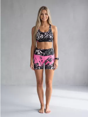 Dámske krátke legíny premium ALTISPORT VOJ/ALW018LEG03 ČERNORUŽOVÁ