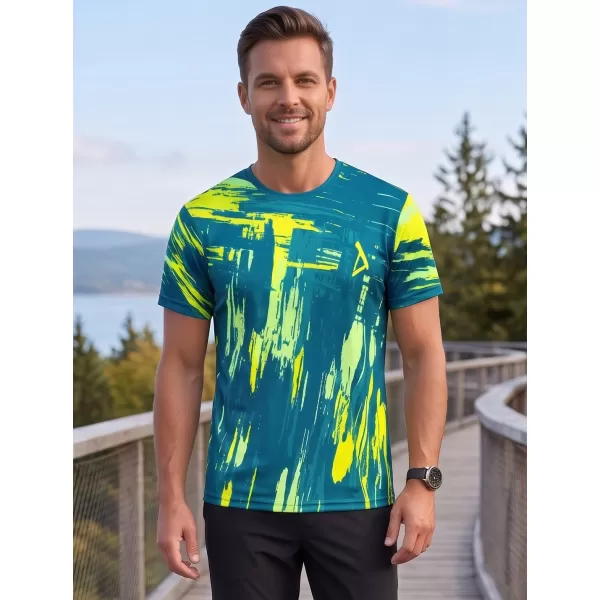  Pánské funkční triko premium ALTISPORT VOJ/ALM010TR01 PETROLEJOVÁ/ŽLUTÁ 