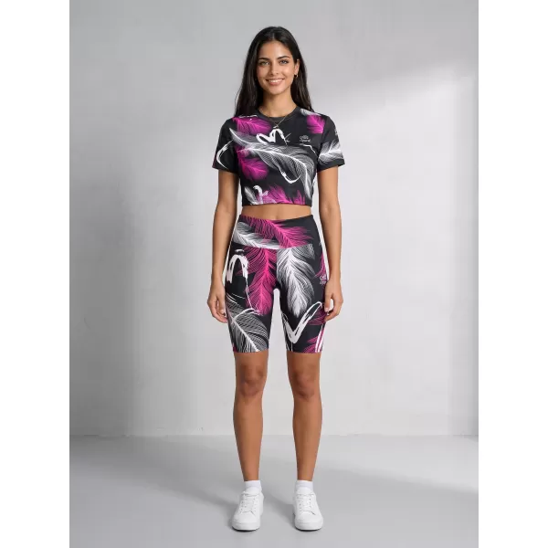  Dámske legíny nad kolená premium ALTISPORT VOJ/ALW001LEG02 ČIERNA/RUŽOVÁ 