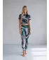 Dámske dlhé legíny premium ALTISPORT VOJ/ALW001LEG01 ČIERNA/TYRKYSOVÁ