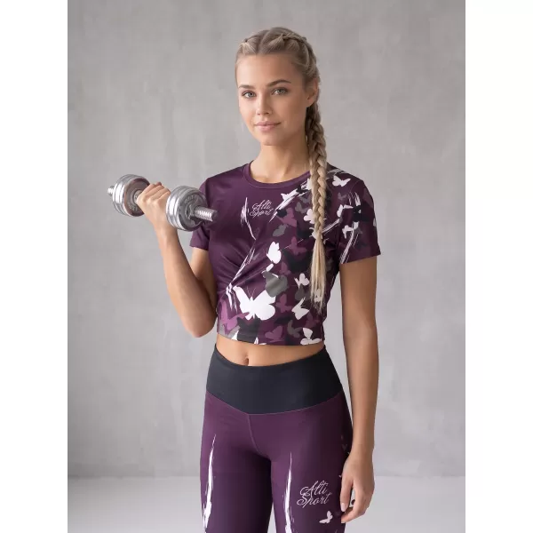  Dámske dlhé legíny premium ALTISPORT VOJ/ALW022LEG01 fialová 