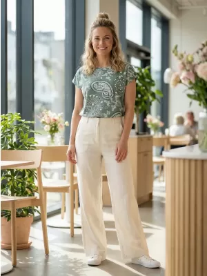 Dámske tričko SAM 73 MARGARITA WT 903 ZELENOŠEDÁ