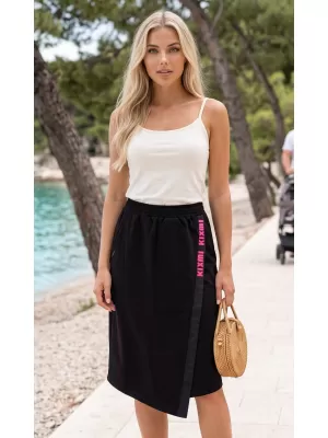 Dámska sukňa KIXMI SIBILA ČIERNA/RUŽOVÁ
