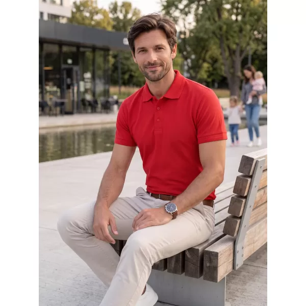  Pánske tričko s golierom ALTISPORT NoPrint NP/ALM302 červená 