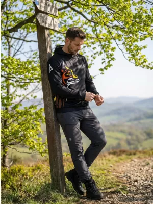 Pánska funkčná mikina premium ALTISPORT VOJ/ALM029MI01 ČIERNOORANŽOVÁ