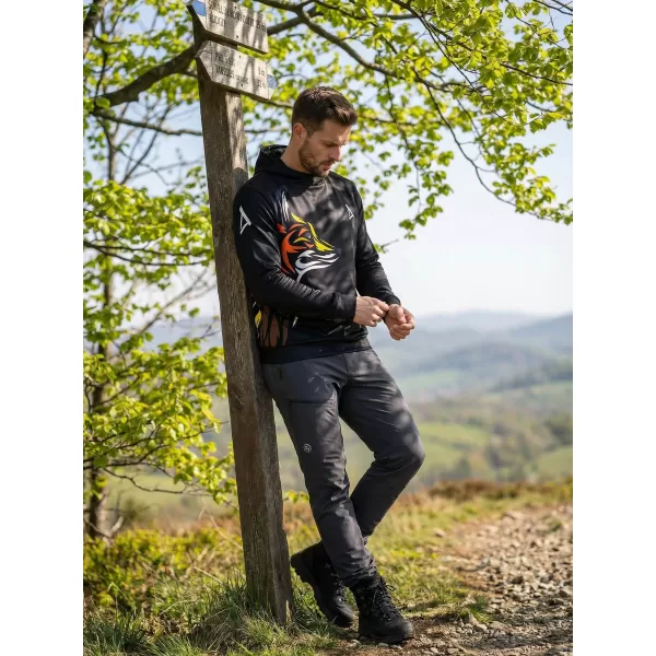  Pánska funkčná mikina premium ALTISPORT VOJ/ALM029MI01 ČIERNOORANŽOVÁ 