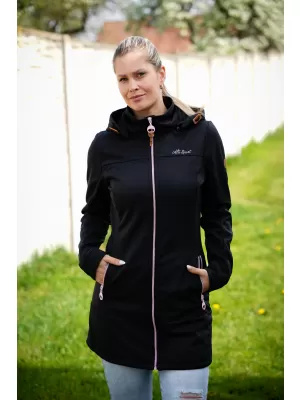 Dámsky softshellový kabát ALTISPORT CIARA ČIERNA/RUŽOVÁ