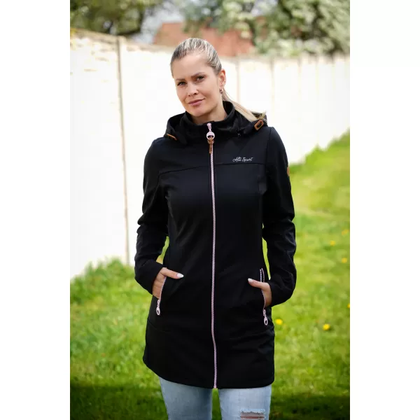  Dámsky softshellový kabát ALTISPORT CIARA ČIERNA/RUŽOVÁ 