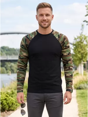 Pánske tričko s dlhým rukávom ALTISPORT NoPrint NP/ALM661 CAMOUFLAGE BROWN