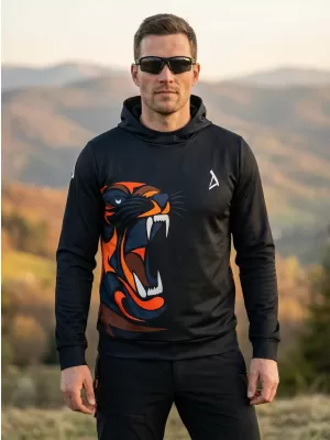 Pánska funkčná mikina premium ALTISPORT VOJ/ALM029MI01 ČIERNOORANŽOVÁ