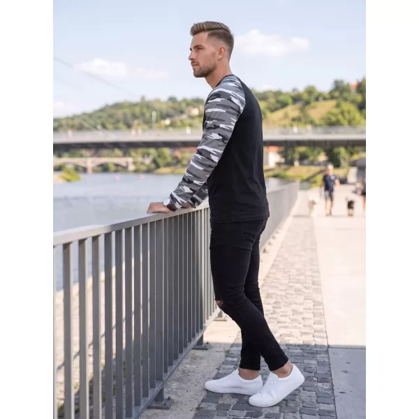 Pánske tričko s dlhým rukávom ALTISPORT NoPrint NP/ALM661 CAMOUFLAGE GRAY 