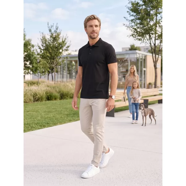  Pánske tričko s golierom ALTISPORT NoPrint NP/ALM302 čierna 