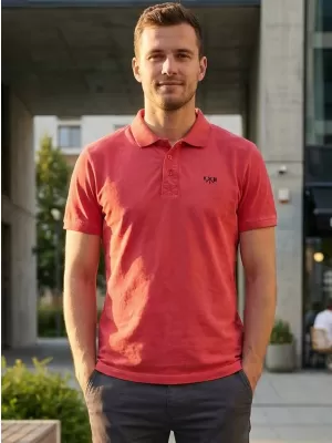 Pánske tričko KIXMI SPENCER ČERVENÁ/MODRÁ