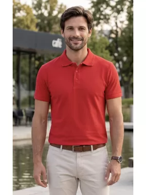 Pánske tričko s golierom ALTISPORT NoPrint NP/ALM302 červená