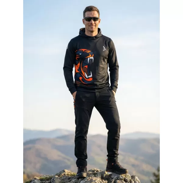  Pánska funkčná mikina premium ALTISPORT VOJ/ALM029MI01 ČIERNOORANŽOVÁ 