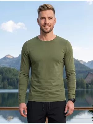 Pánske tričko s dlhým rukávom ALTISPORT NoPrint NP/ALM911 KHAKI