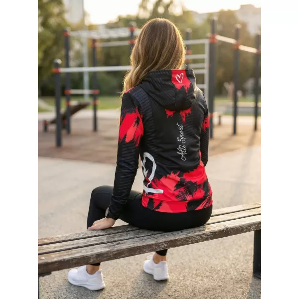  Dámska funkčná mikina premium ALTISPORT VOJ/ALW027MI01 ČIERNA/ČERVENÁ 