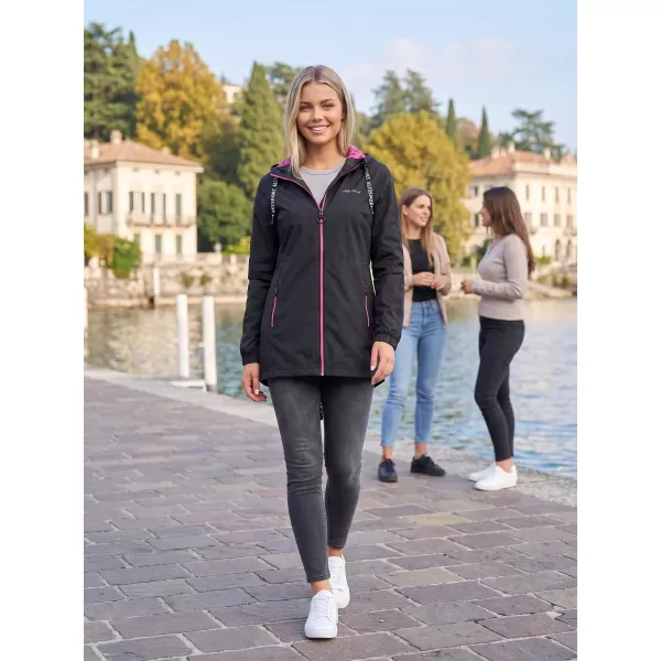  Dámska bunda ALTISPORT CHELSIE ČIERNA/RUŽOVÁ 