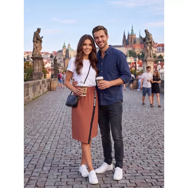 Dámska sukňa KIXMI SIBILA hnedá 