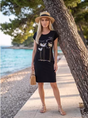 Dámske šaty ALTISPORT ALW043178 ČIERNOZLATÁ