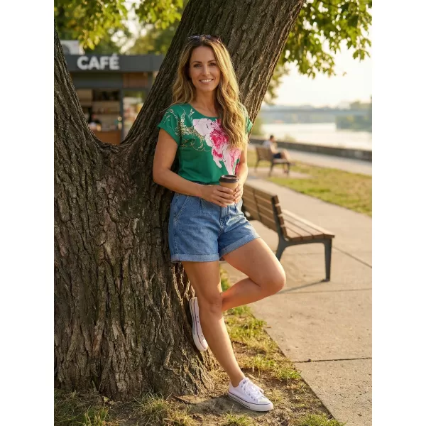  Dámske tričko KIXMI SAKURA Zelená 